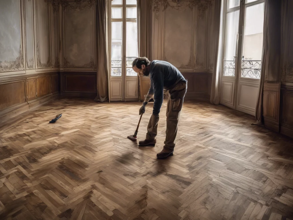 ponçage parquet ancien Paris