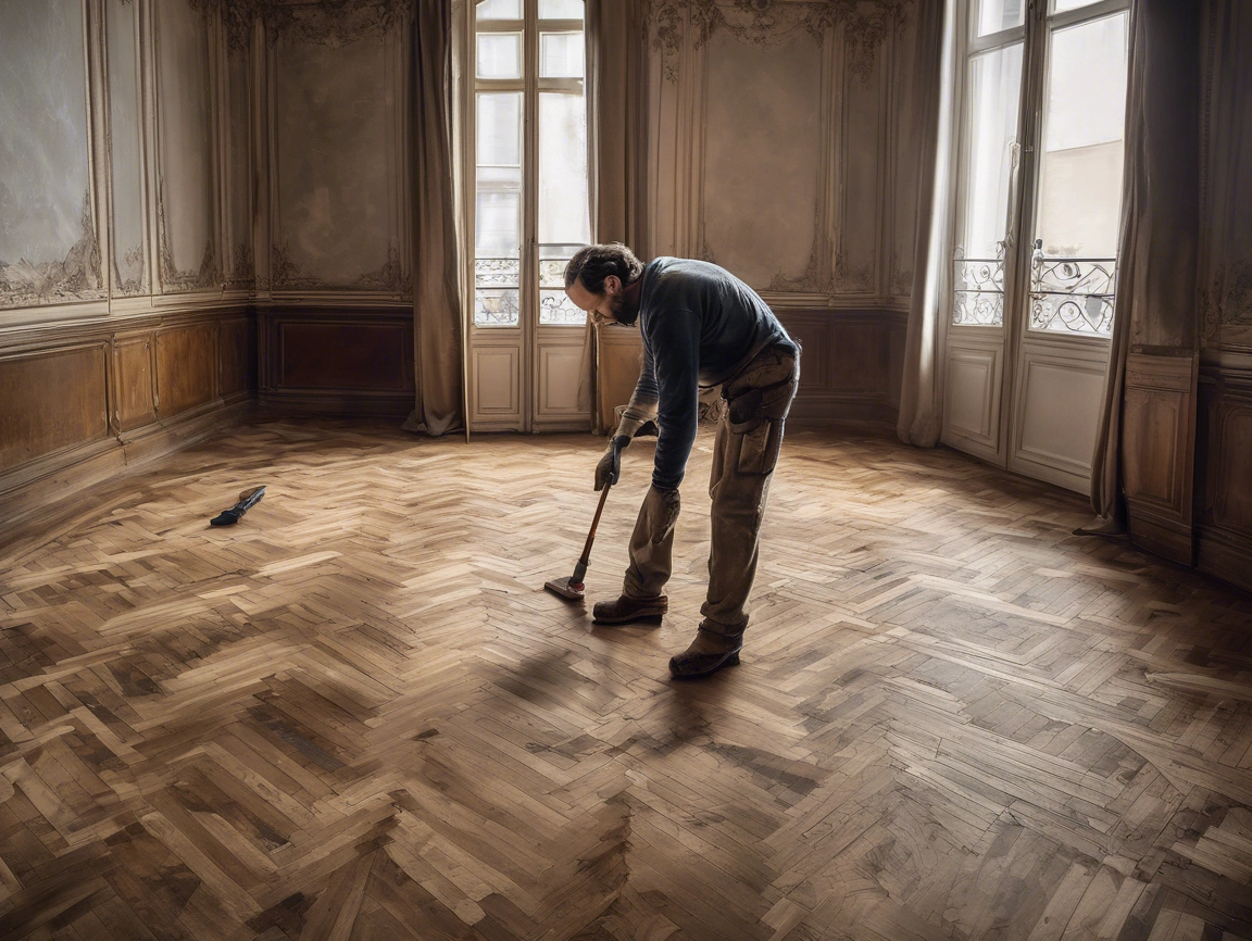 ponçage parquet ancien Paris