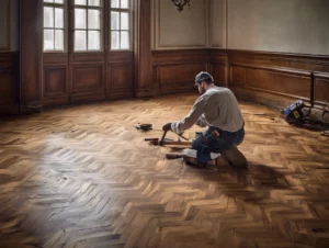 ponçage parquet ancien Niort
