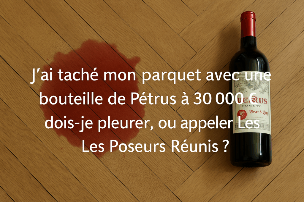 J’ai taché mon parquet avec une bouteille de Pétrus à 30 000 € : dois-je pleurer, ou appeler Les Ponceurs Réunis