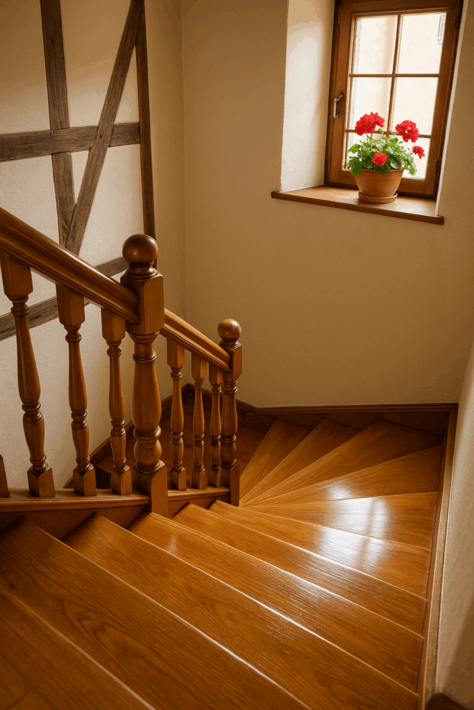 CPonçage d’escalier en bois à Lautenbach, à côté de Guebwiller, en Alsace : fini les marches usées