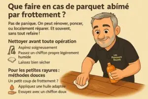 Parquet abîmé par frottement : causes, solutions et rénovation